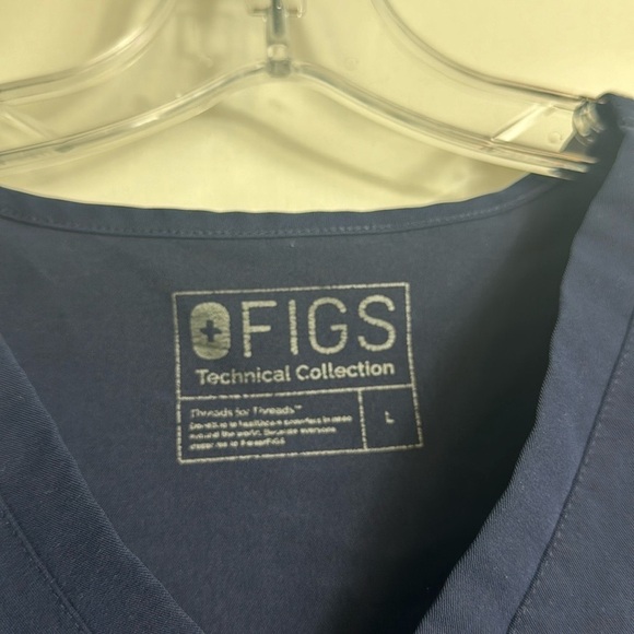 Figs Casma Three-Pocket Scrub Top Navy Blue Size Large - Picture 4 of 11